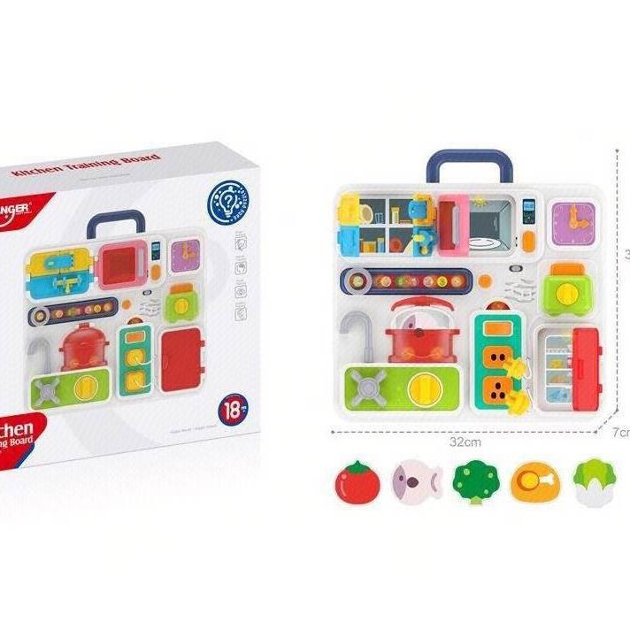 Children's Enlightenment Toys Early Education Busy Board Rattle Walker + Learning Table Fishing Music Light Remote Control