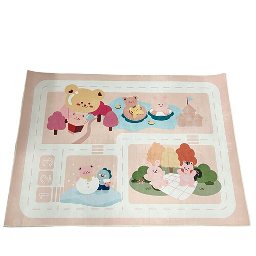 INS Nordic style animal children's decorative floor mat creative home cartoon bear square carpet living room climbing mat
