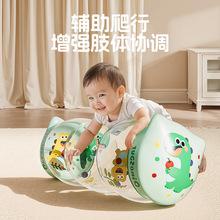 跨境婴幼儿PVC充气滚筒带铃铛宝宝学爬行训练软玩具厂家现货批发
