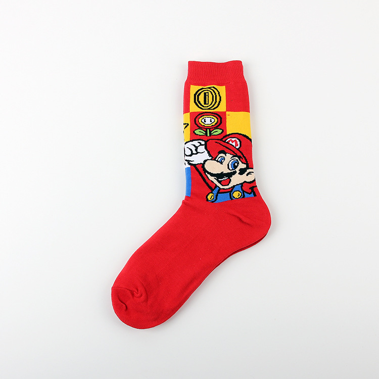 Juego de dibujos animados Marima casual deportes jacquard pareja de algodón de mujer calcetines de media pantorrilla calcetines de marea medias de hombre