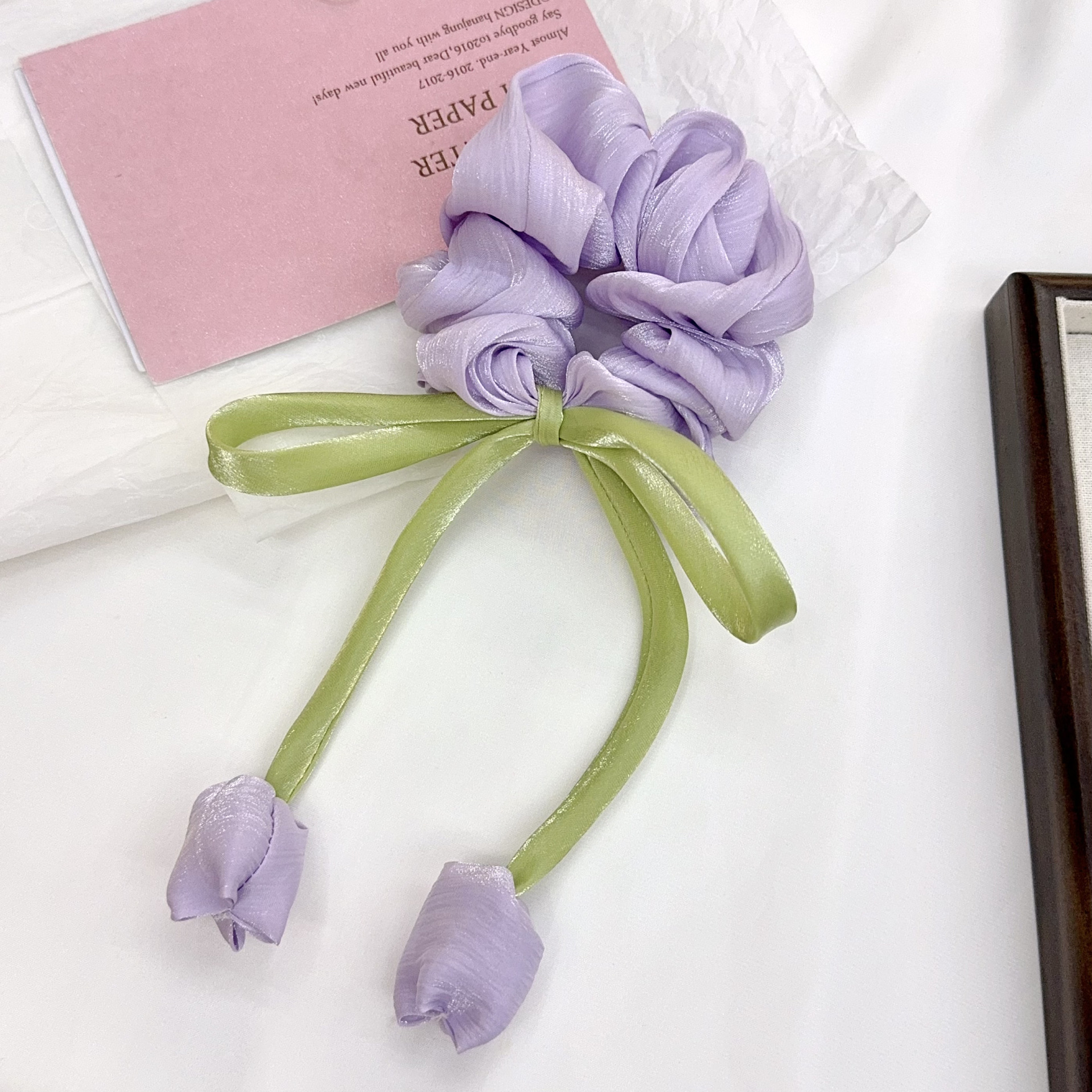 Dulce flotante Tulip Big intestino anillo de cabello nuevo temperamento de alta calidad adornos para el cabello de moda de alta gama