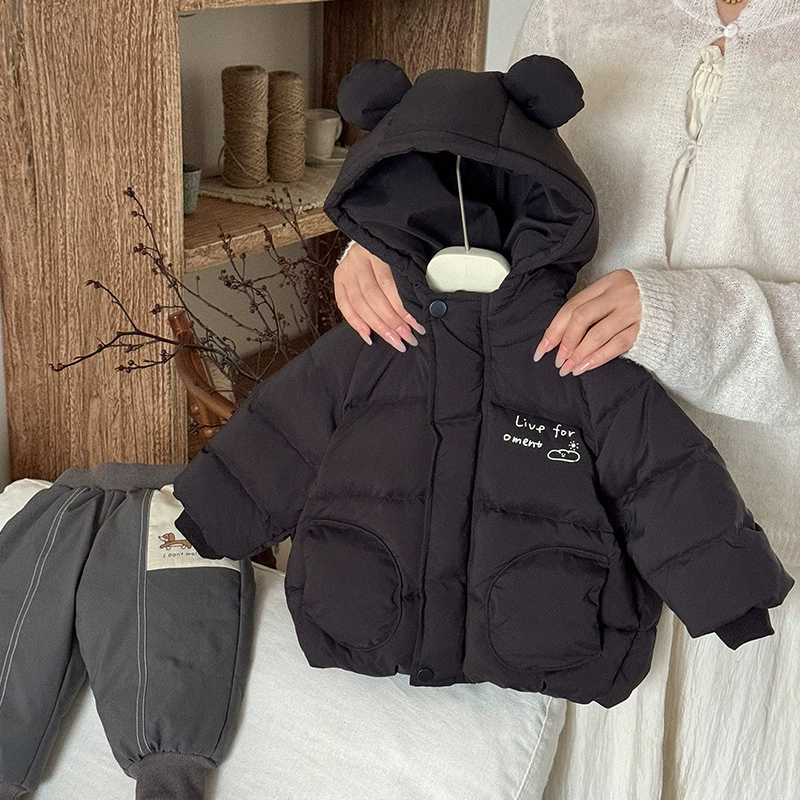 Детский пуховик, зимняя одежда для младенцев, утепленный, 90% белый утиный пух, пальто для мальчиков и девочек, теплая пуховая верхняя одежда, класс А