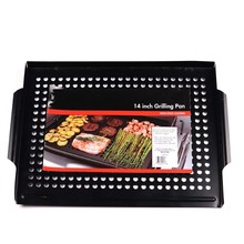 淄博烧烤加厚碳钢烤肉盘户外露营长方形烤板不粘铁板烧烤盘沥水盘