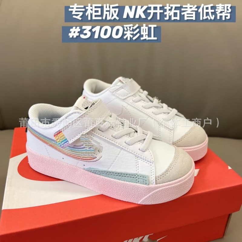 莆真标NK开拓者涂鸦魔术贴儿童板鞋男女童地磅运动鞋休闲鞋|undefined