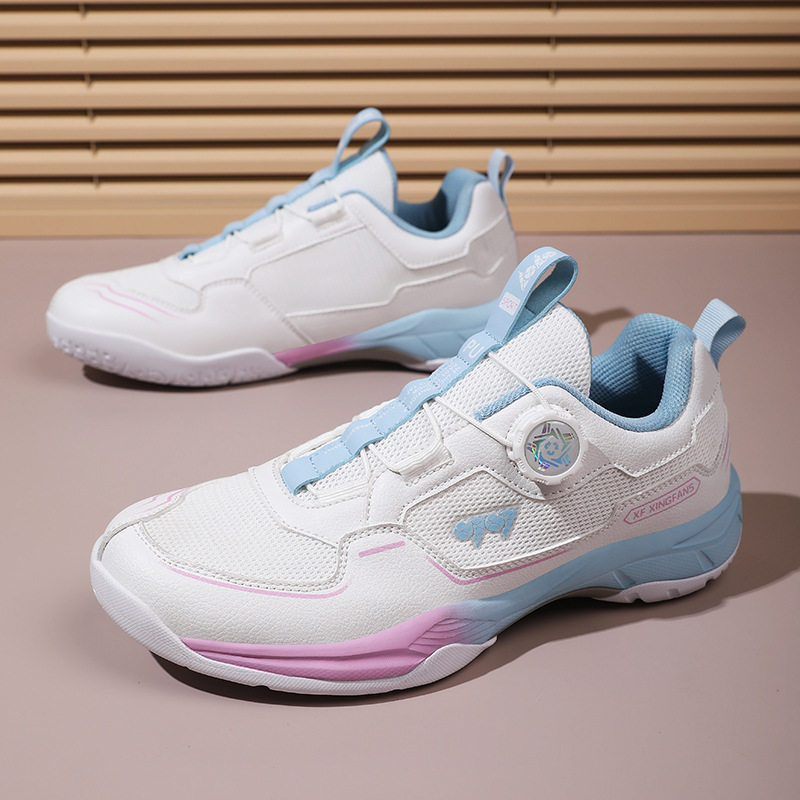 Giày cầu lông chuyên nghiệp unisex thi đấu và tập luyện, chống mài mòn, bám sân, giảm chấn, đế bằng — Bạch Phấn Nguyệt 8213XF, Màu be 8213XF, Phấn mây 8299HLL, Trắng xám 8213XF