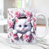 3D plane color cat Cat Kitty Kittensewing Machine Ceramic Coffee Mark Cup