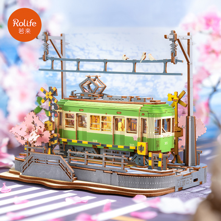 Ruo Zhi Ruo Lai Creating Collection Sakura Tour Diy Cottage Puzzle Model 3D Toy ensamblado a mano tridimensional Regalo
