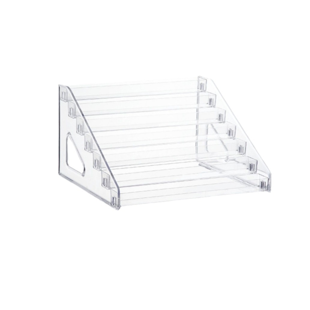 Mini estante de exhibición de vinos extranjeros tipo escalón multicapa gabinete de vinos pequeño estante de almacenamiento de vinos acrílicos