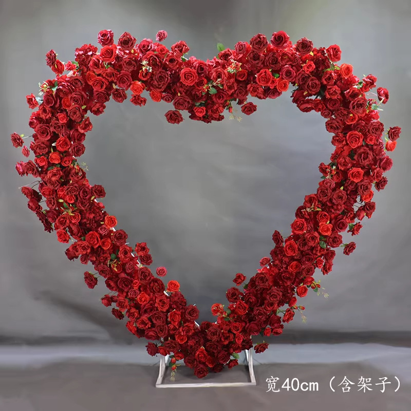 国境を越えた結婚式のフラワーアレンジメントハート型アーチ鉄ラック厚みのある棚屋外結婚式バルーンパーティーパーティー外国貿易直販|undefined