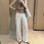 天丝棉麻抽绳亚麻裤