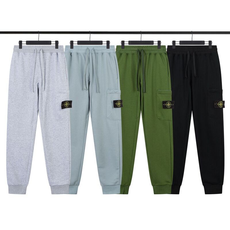 Cross-Border Stone Stoe Island Solid Color Simple Micro-Pattern Sports Loose Unisex Jogger Sweatpants Long Pants