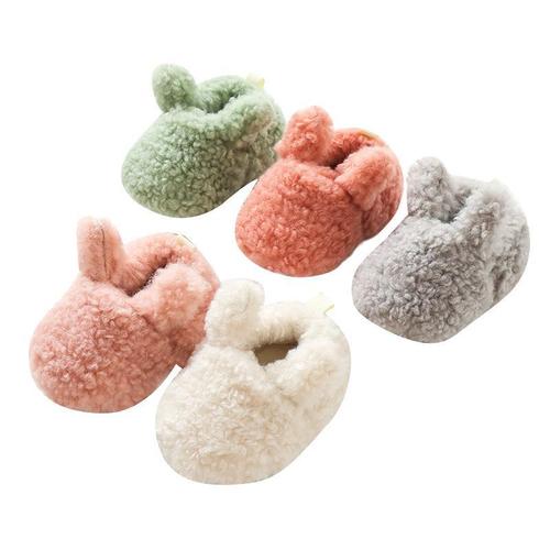 Newborn Baby Shoes and Socks for Fall/Winter , Thick and Warm, Bunny Anti-Slip, for Baby Learning to Walk, Soft Sole Floor Socks
