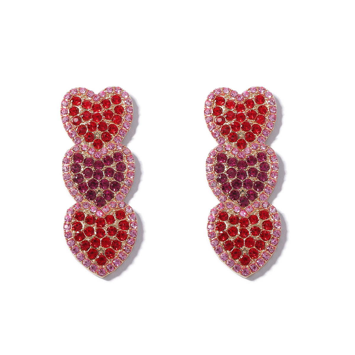 Women's Gender 1 Pair Lady Heart Shape Zinc Alloy Rhinestones Seed Bead Ear Studs