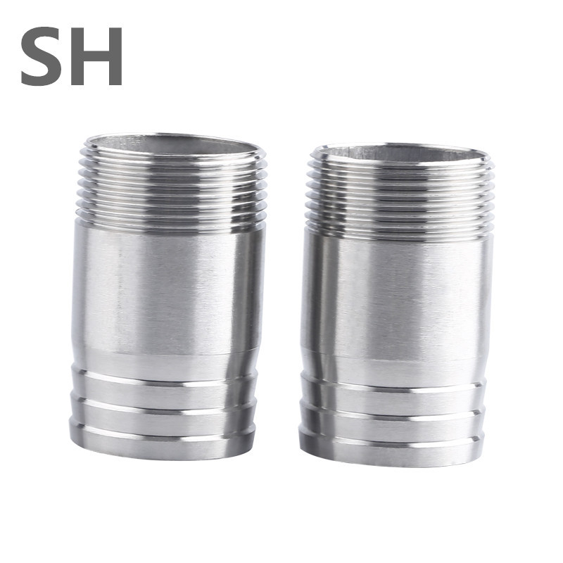 304/316L不锈钢圆管丝扣皮管接头宝塔头外丝外螺纹皮接水管46分1