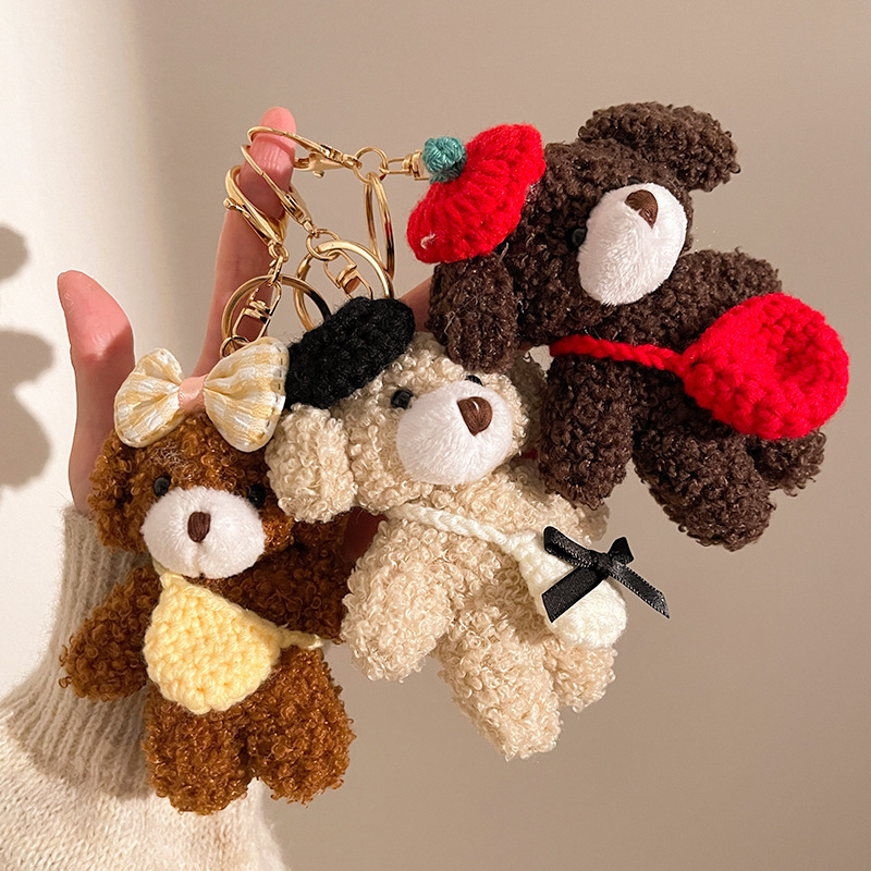 クリエイティブソフトかわいいクマペンダントぬいぐるみ人形バッグペンダントアクセサリーかわいいテディベアキーホルダー|undefined