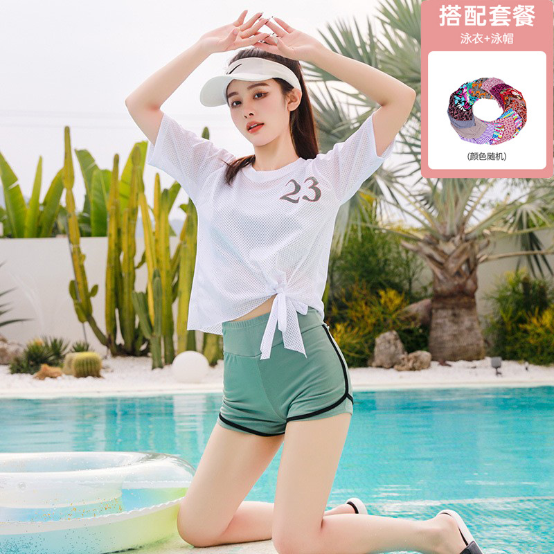 수영 모자와 여자 녹색 83002