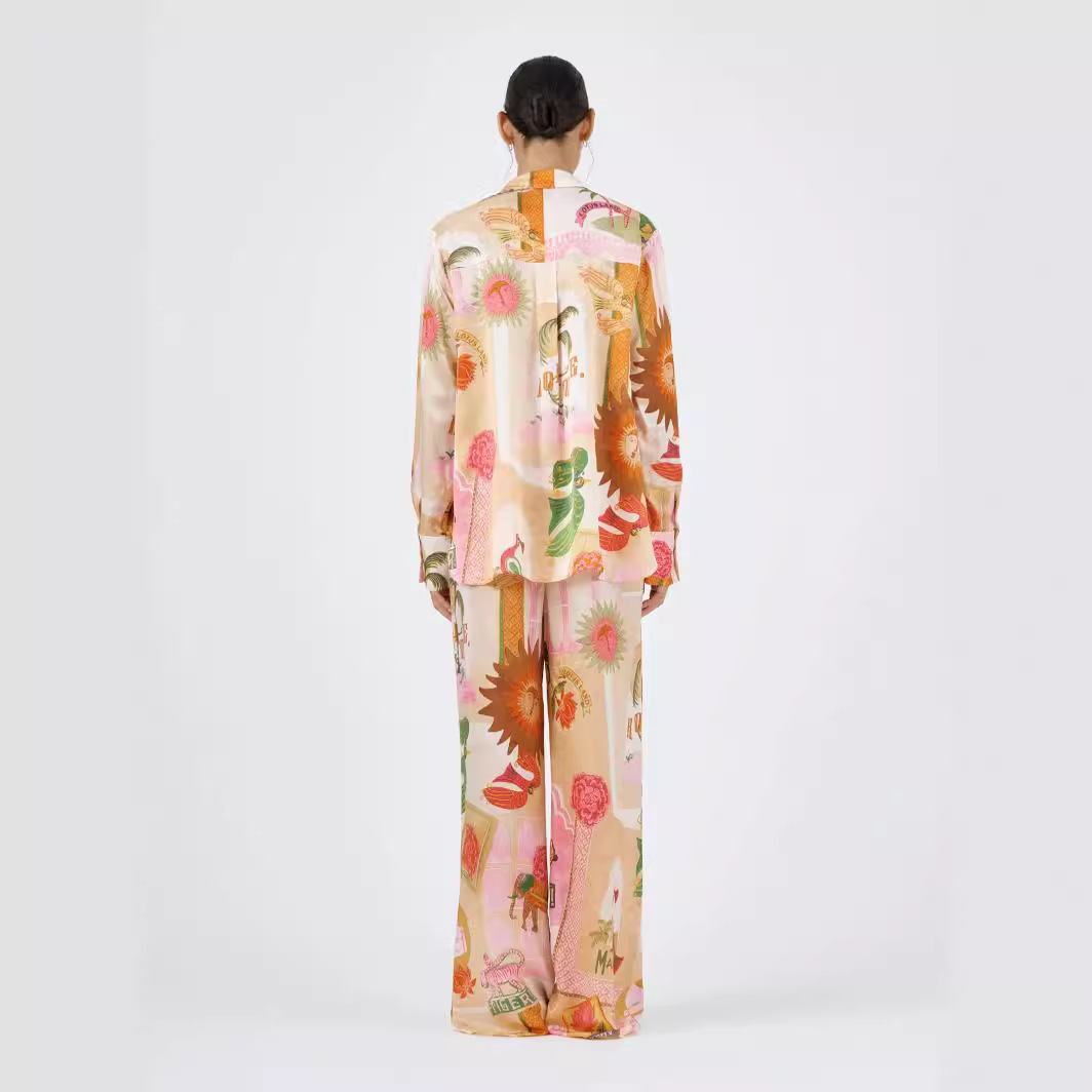 Animal, Letter Pattern Summer, Spring, Autumn Season Holiday Women's Casual Vacation Animal Letter Polyester Printing Pant Co-ord Set Pants Sets