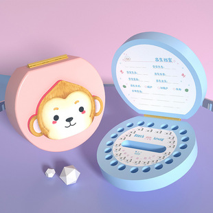 Baby Teeth Box Baby Male and Female Pink Gift Kidsren's Souvenir Wooden Popular Tooth Storage Box Boy and Girl
