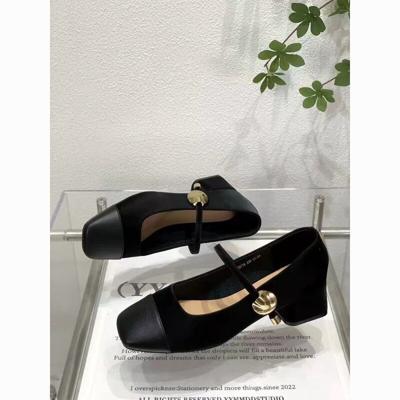 New Mary Jane shoes for women, square toe buckle single shoes 2026, versatile Korean style, autumn chunky heel with mid-heel, fairy-like New Mary Jane shoes for women, square toe buckle single shoes 2026, versatile Korean style, autumn chunky heel with mid-heel, fairy-like