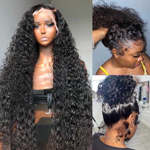 Front Lace Small Roll Wig Cap 13x4 Lace Wig Full Head Wig Mixed Human Hair Wigs