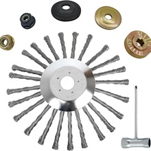 割草机除草器除草钢丝轮刷砖缝钢丝割草头 割草机钢丝除草轮10寸