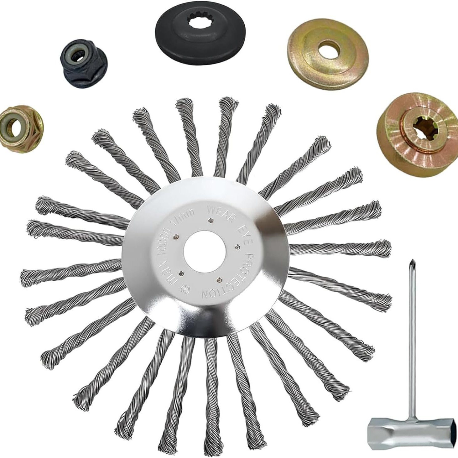 割草机除草器除草钢丝轮刷砖缝钢丝割草头 割草机钢丝除草轮10寸