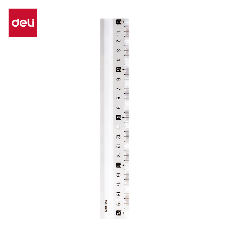 Regla antideslizante de 15cm / 20cm regla de plástico transparente con línea ondulada para estudiantes de primaria