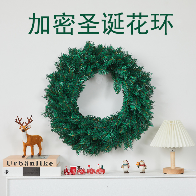 亚马逊跨境圣诞花环藤条40/50/60cm圣诞节装饰花环摆件场景布置品|undefined