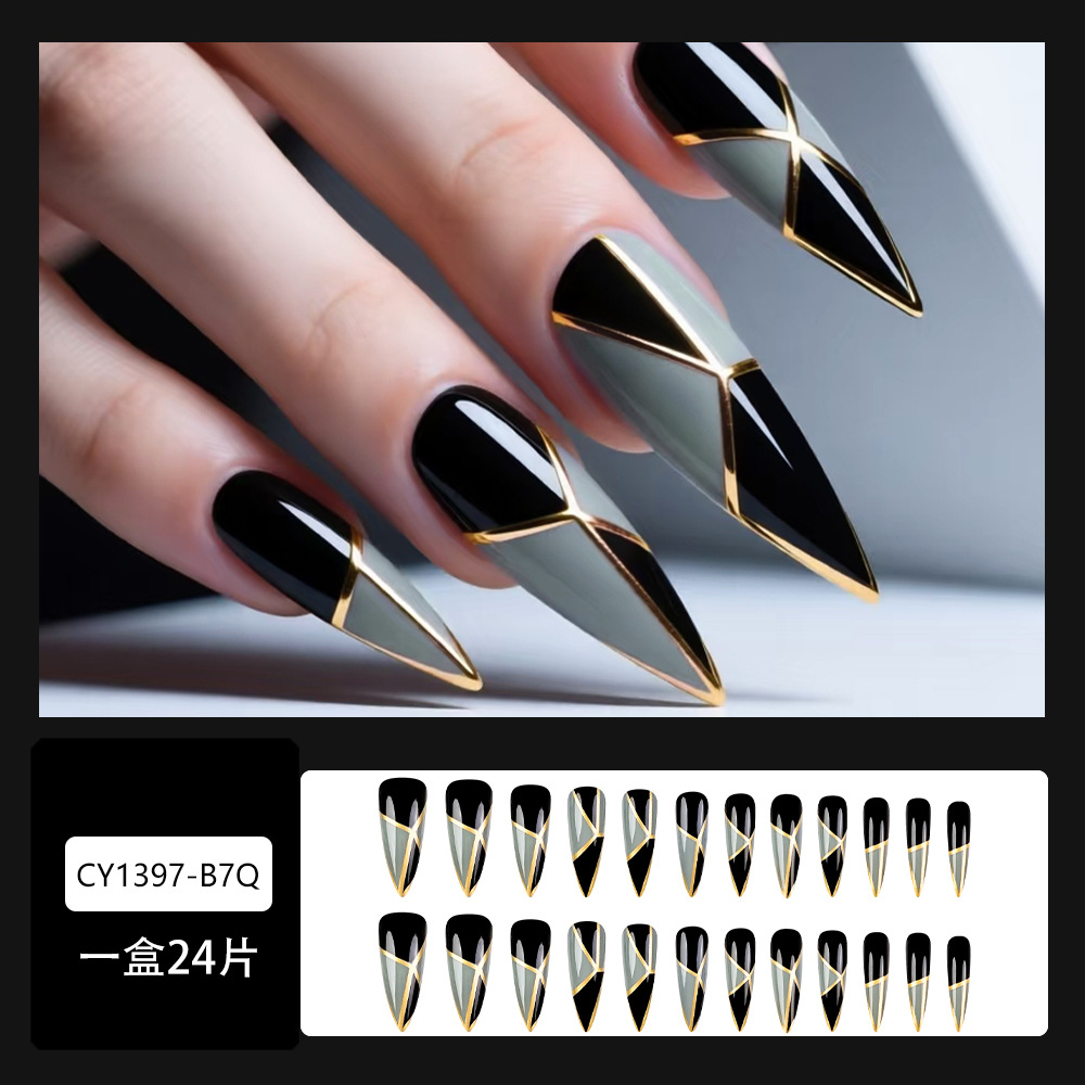 Uñas de uñas largas portátiles Parche de uñas postizas desmontables Sensación de alto nivel Venta al por mayor de uñas portátiles de venta caliente transfronterizas
