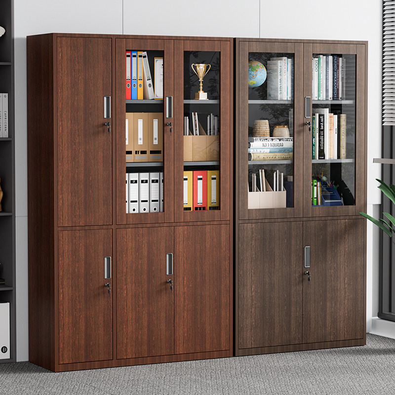 Steel Transfer Wood Grain File Cabinet Iron Household Bookcase Office File Voucher Cabinet Storage Locker
