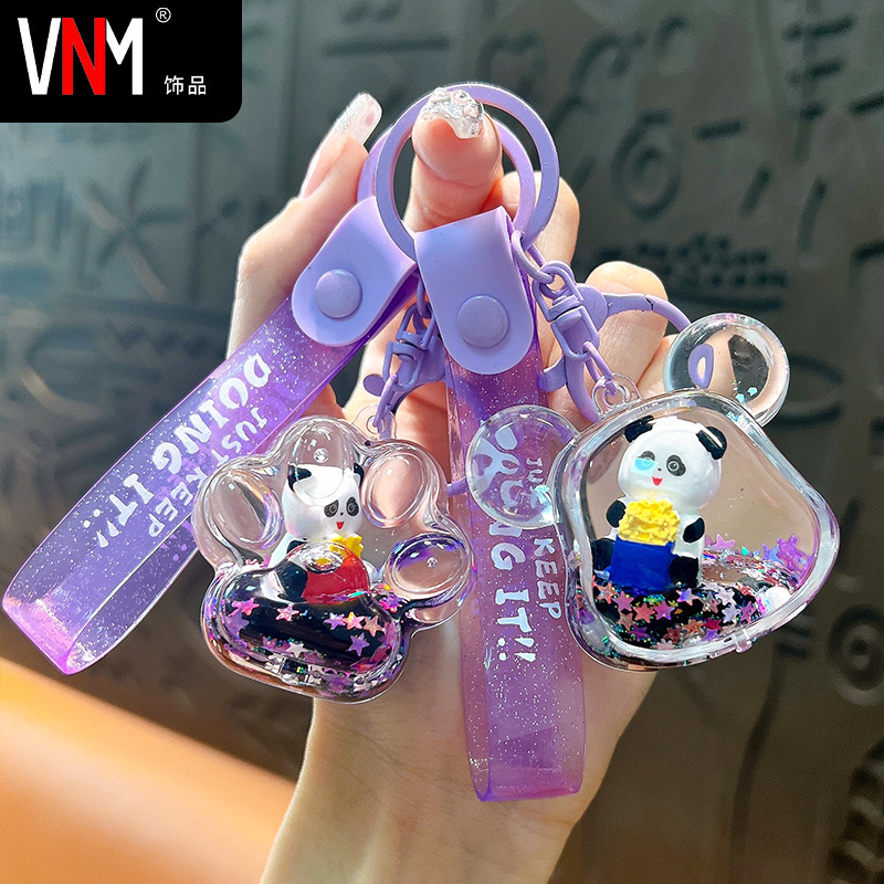 Cartoon Oil-Infused Doll Quicksand Panda Keychain Exquisite Car Key Chain Bag Pendant Small Gift Wholesale Cartoon Oil-Infused Doll Quicksand Panda Keychain Exquisite Car Key Chain Bag Pendant Small Gift Wholesale