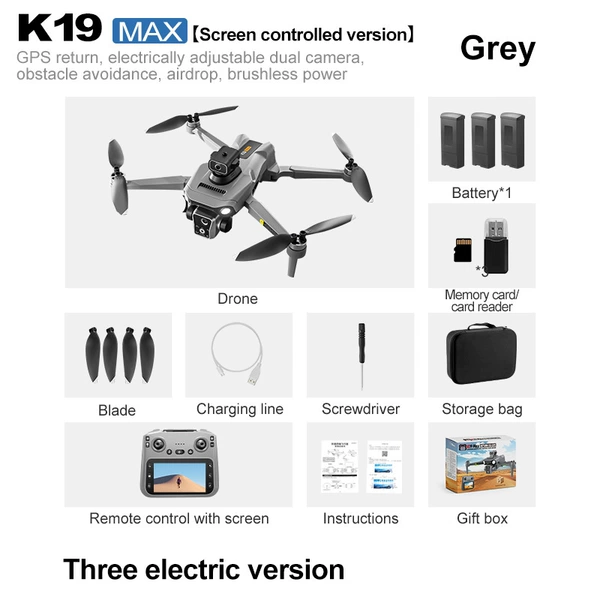 K19Max экранный GPS (3 батареи)