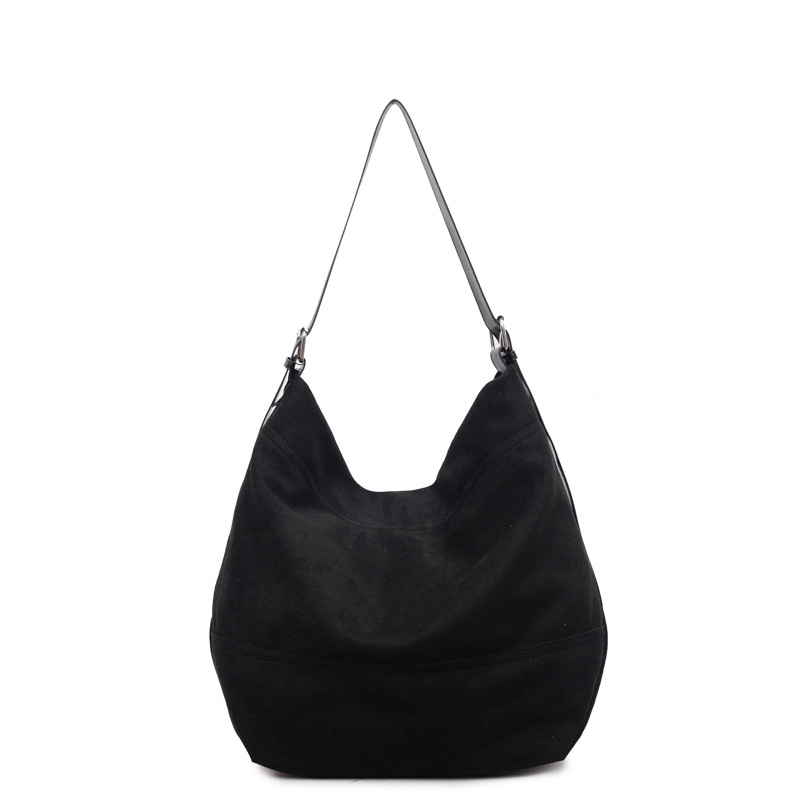 Bolsa de cubo de gran capacidad esmerizada transfronteriza para mujeres 2025, otoño y invierno, nueva bolsa de hombro coreana de alto valor de cara, bolsa de tendencia debajo de la axila