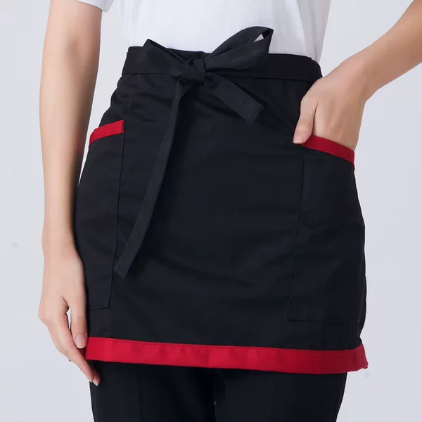 Wholesale Short Half-Length Aprons, Chef Aprons with Custom Logo Printing, Restaurant Anti-Stain Workwear Aprons, Kitchen Bibs