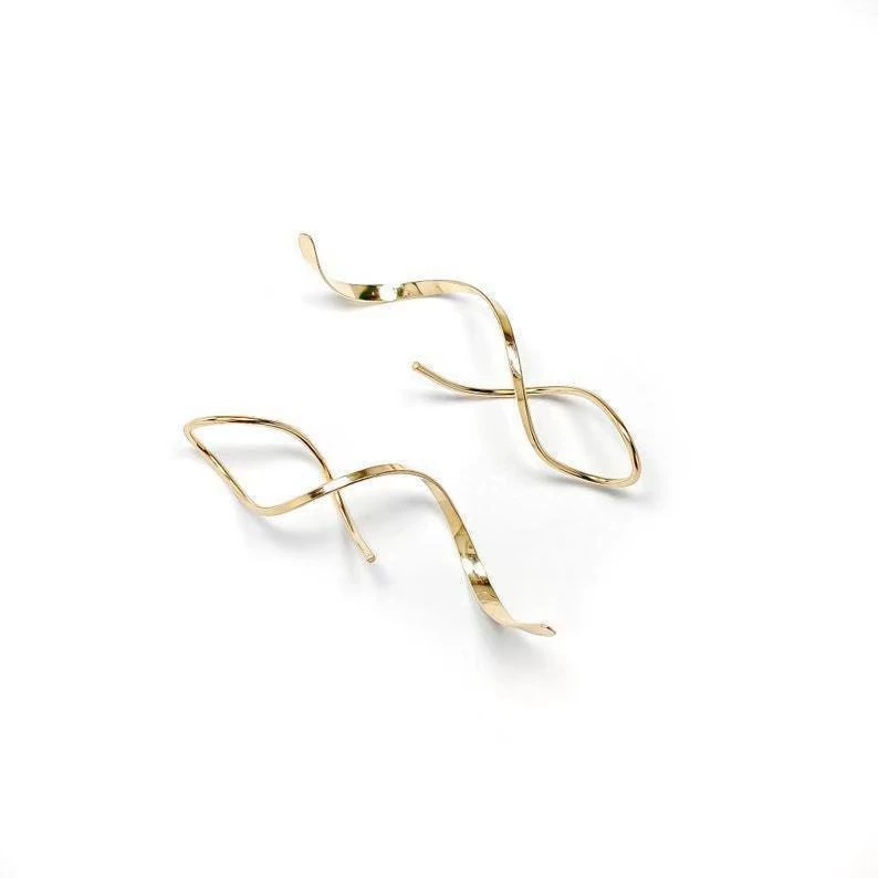 Wavy earrings, Amazon, European style