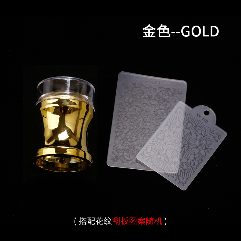 Transfronterizo nuevo sello de silicona de uñas galvanoplastia grande cabeza de impresión transparente completa 3,8 cm con tapa herramienta de impresión DIY