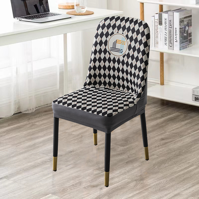 Hogar cubierta de la silla respaldo integrado universal elástico engrosada palillos cubierta de madera maciza cubierta de la silla de comedor cuatro estaciones cojín universal