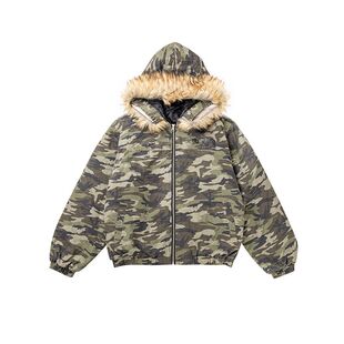 EON MODISH 24 Winter New Real Shot American Street Tide Camouflage Removable Fur Collar Flying Cotton Jacket