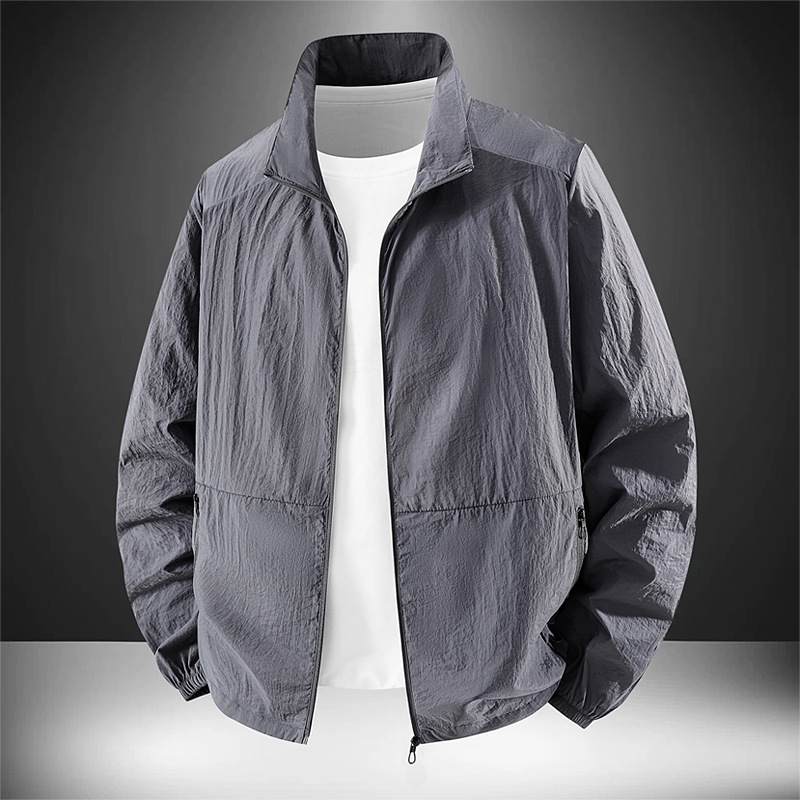 2025 Sun Protection Clothing Men's Summer Jacket Thin Skin Light Breathable Anti-Uv Fishing Ice Silk Men's Sun Protection Clothing