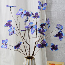 蝴蝶花仿真花 真蝴蝶兰假花绢花 单支多叉高仿花瓶盆栽办公室客卧