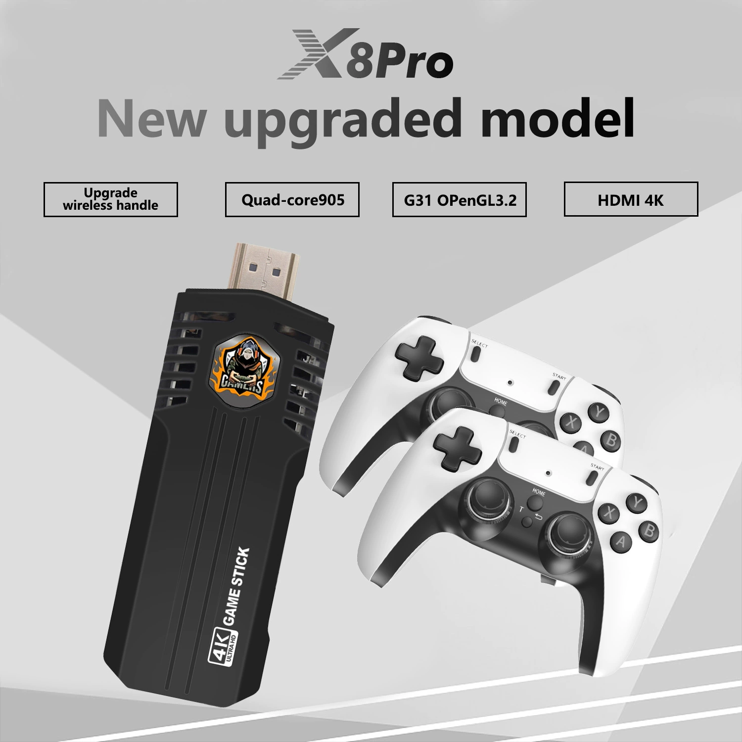 Новая игровая консоль X8pro для дома 2.4G беспроводная, HD ретро, 30000+ игр, 3D-режим