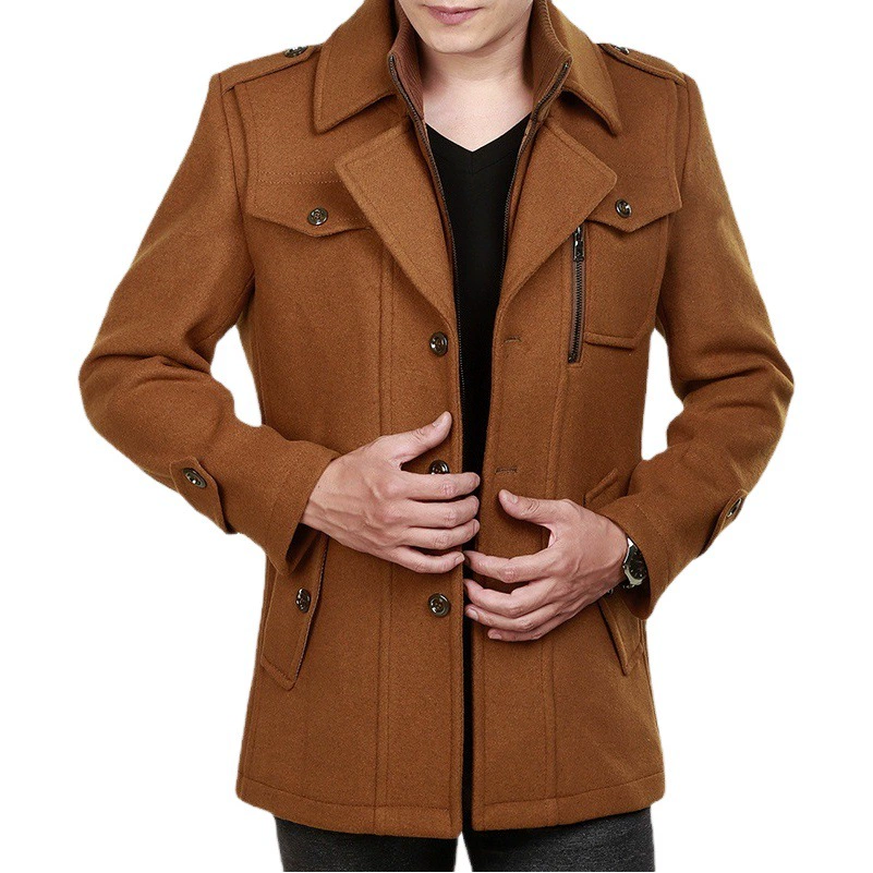 2023 зимнее мужское шерстяное пальто, длинная Корейская мужская ветровка среднего и пожилого возраста, взрывы поставок внешней торговли