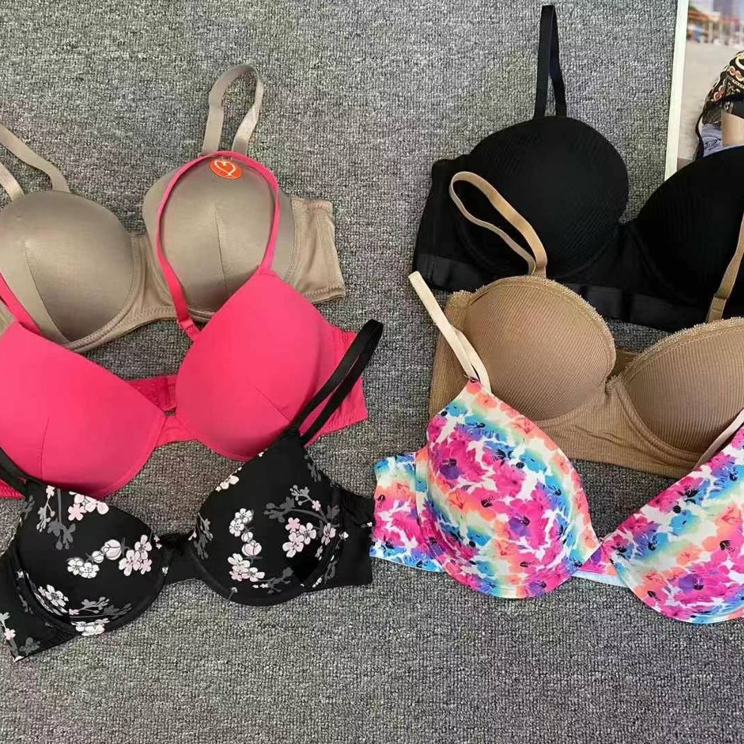 Mixto de marcas europeas y estadounidenses del sudeste asiático, ropa interior de damas con anillo de acero, encaje liso, sujetadores mixtos lotes