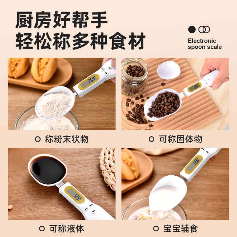 Báscula de cuchara de cocina, cuchara medidora electrónica, báscula electrónica para café, báscula de peso en gramos, báscula para alimentos, pequeña horneado doméstico al por mayor