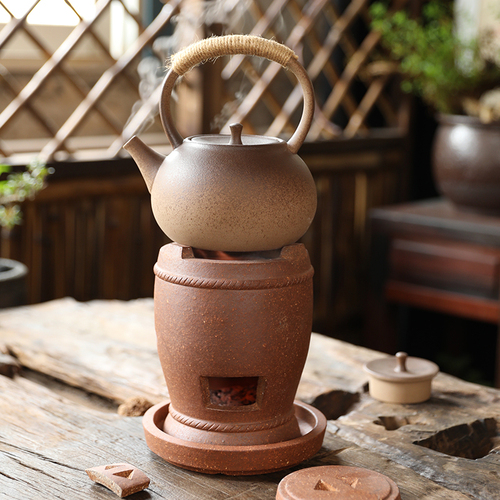 V5HA retro large ceramic kettle single handle coarse pottery pot electric ceramic stove carbon stove around the stove teapot household