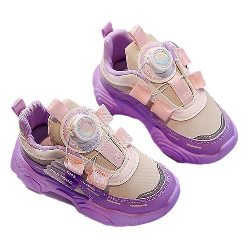 Zapatos para niñas primavera 2023 nuevos zapatos para niños girando hebilla torcida media y grande