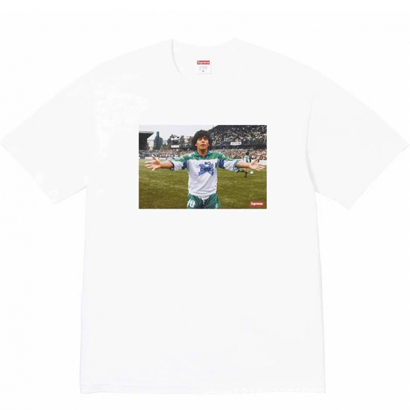 新しいアメリカのトレンディなストリートブランドミラノクロススモーククラシックユニセックスルーズで多用途なレターTシャツ|undefined