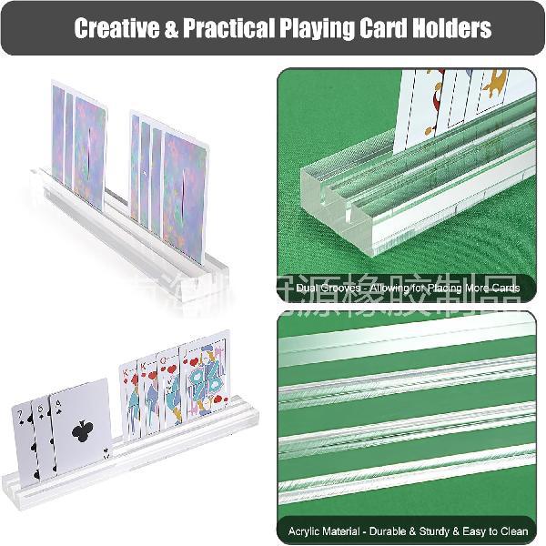 Base Soporte para Cartas de Juego de Acrílico con Doble Ranura, Manos Libres