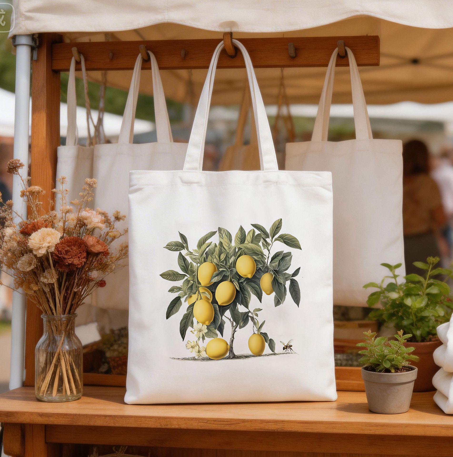 Serie de frutas de impresión de cereza bolsas de lona bolsas de hombro bolsas plegables bolsas de mano bolsas de compras Amazon explosión comercio exterior