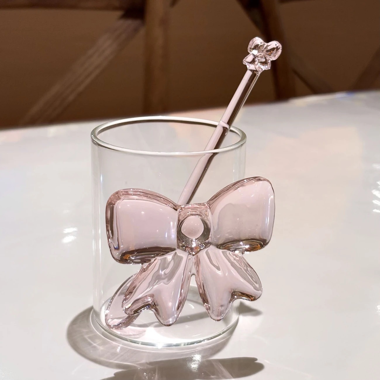 Tazas de vidrio de arco rosa de lujo, tazas de leche, tazas de desayuno, tazas de café de alto silicio, tazas de jugo, regalos para amigos.